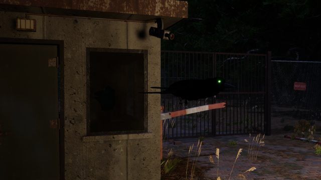 Something bursts out of the abandoned guard post.